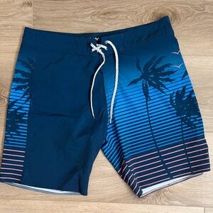 Men’s Billabong Navy and Coral Palm Swim Shorts